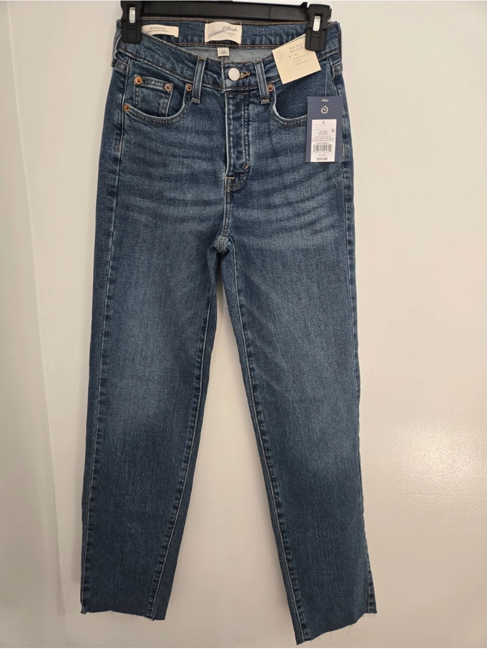 Target Women's High-Rise Straight Jeans in Medium Blue Denim